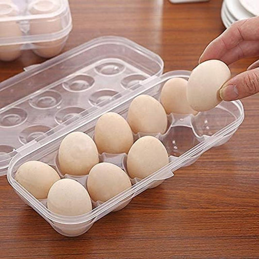 Portable Plastic Refrigerator Egg Container 10 Section Standard Size Egg Holder Fridge Tray