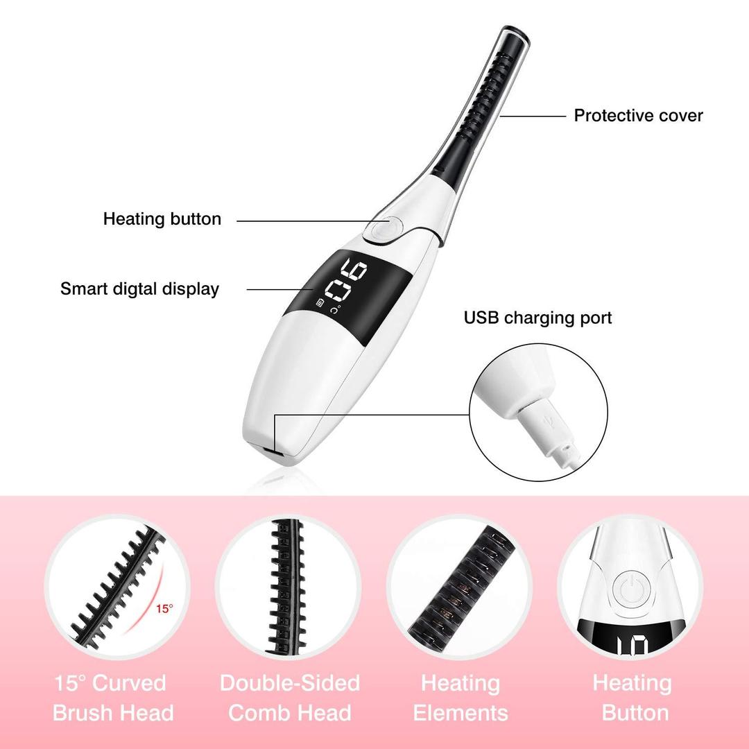 Heated Electric Eyelash Curler with LCD Display