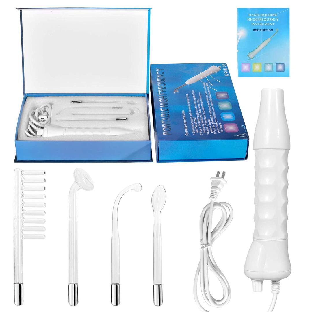 Portable 4-in-1 High-Frequency Facial Wand for Acne, Wrinkles & Skin Tightening